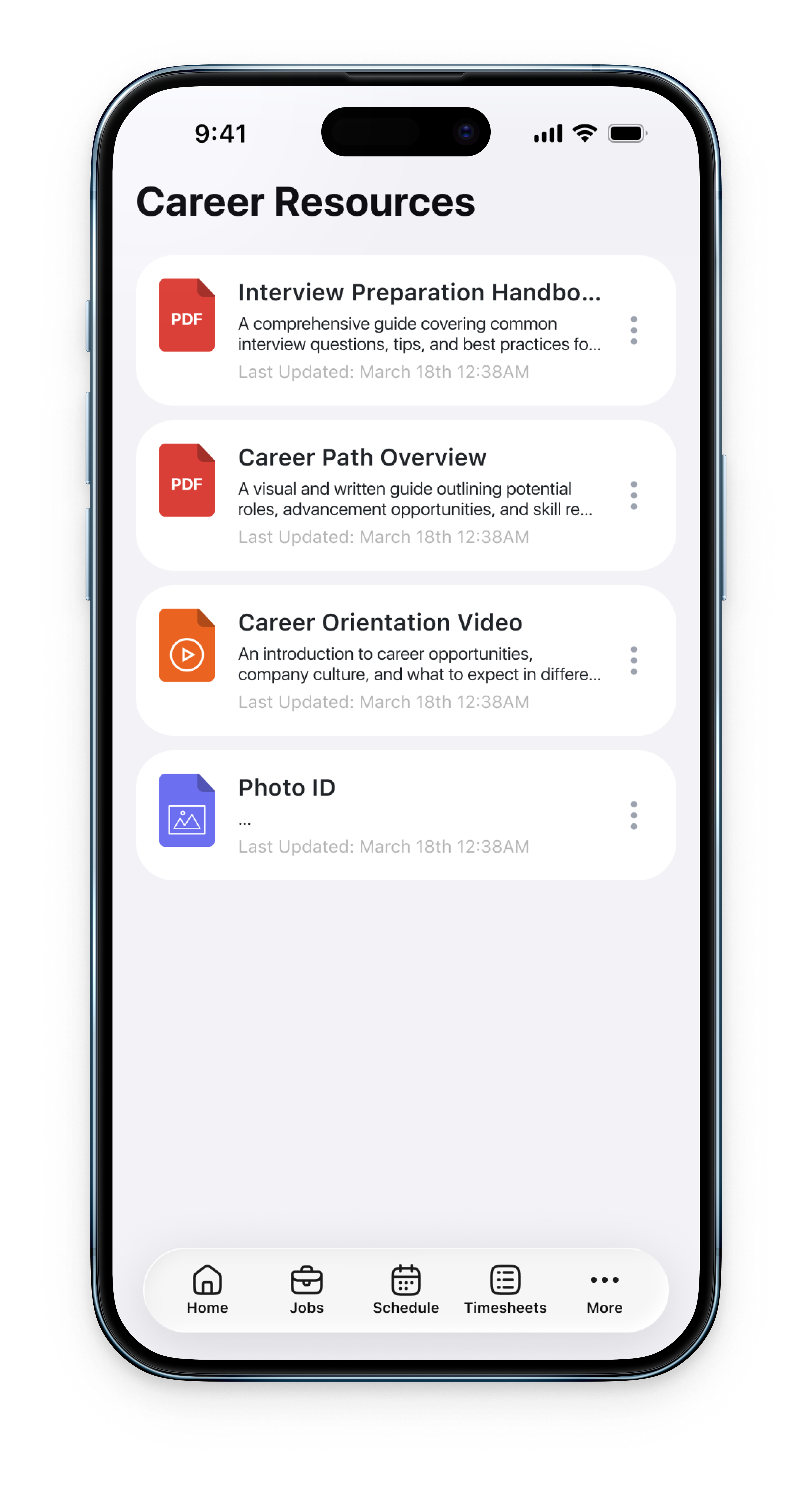Client-specific onboarding checklist on mobile